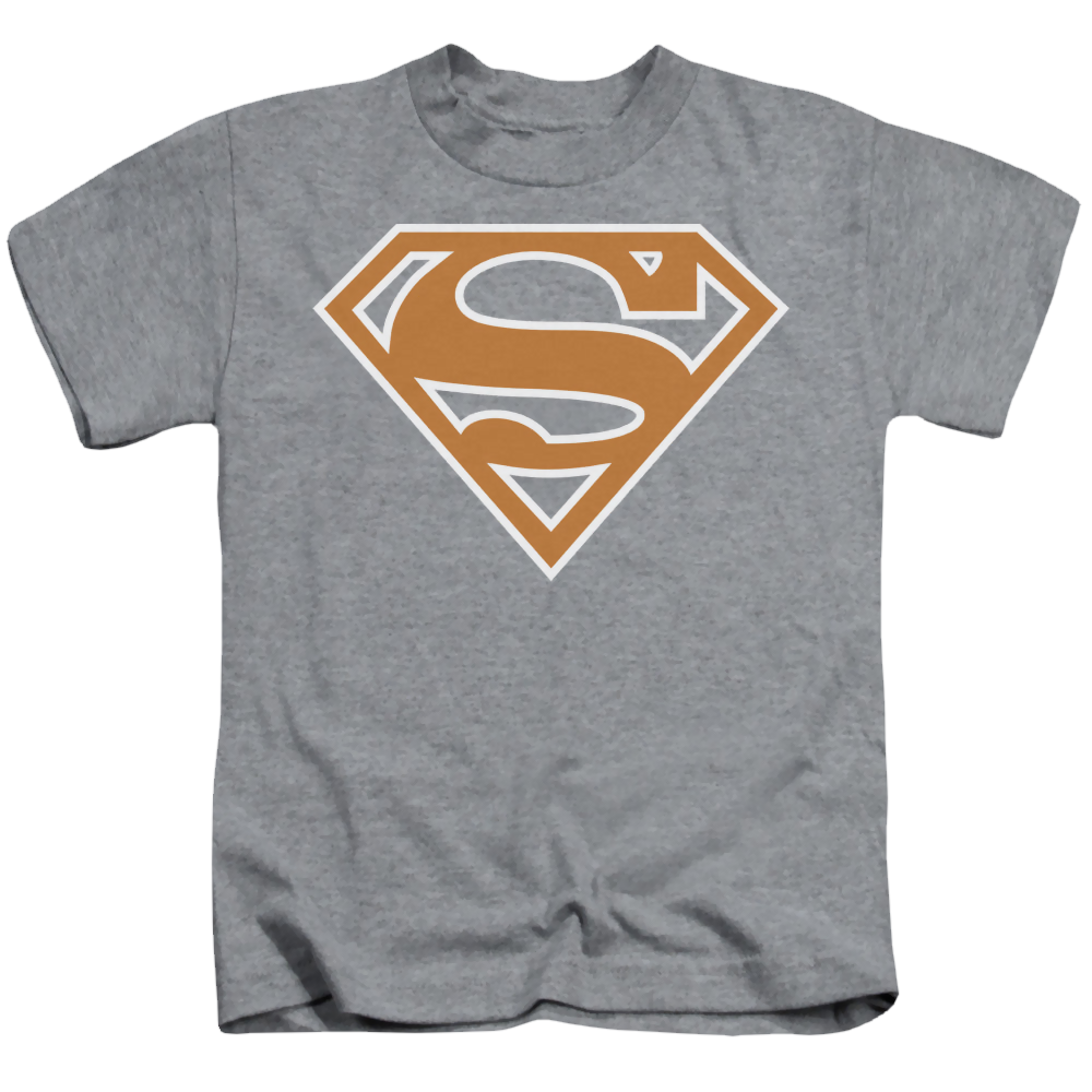 Superman Burnt Orange&White Shield - Kid's T-Shirt Kid's T-Shirt (Ages 4-7) Superman   
