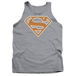 Superman Burnt Orange&White Shield - Men's Tank Top Men's Tank Superman   