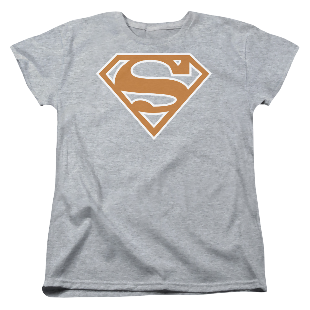 Superman Burnt Orange&White Shield - Women's T-Shirt Women's T-Shirt Superman   