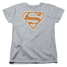 Superman Burnt Orange&White Shield - Women's T-Shirt Women's T-Shirt Superman   
