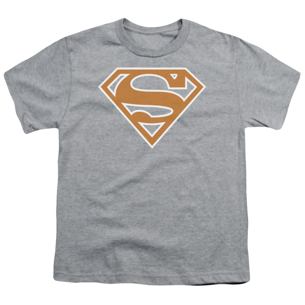 Superman Burnt Orange&White Shield - Youth T-Shirt Youth T-Shirt (Ages 8-12) Superman   