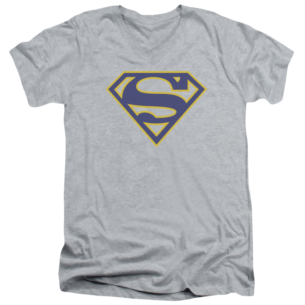 Superman Maize & Blue Shield - Men's V-Neck T-Shirt Men's V-Neck T-Shirt Superman   