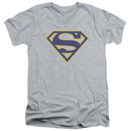 Superman Maize & Blue Shield - Men's V-Neck T-Shirt Men's V-Neck T-Shirt Superman   