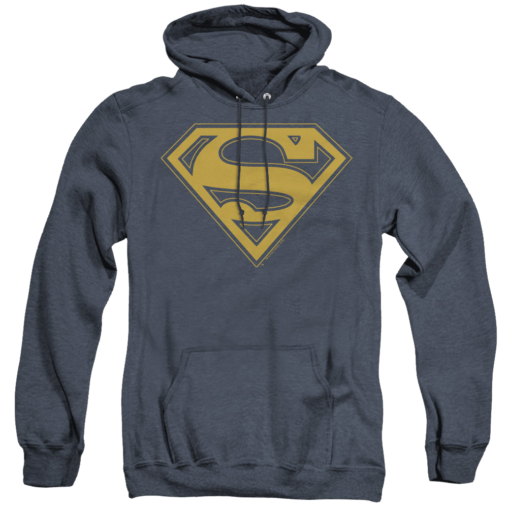 Superman Maize & Blue Shield - Heather Pullover Hoodie Heather Pullover Hoodie Superman   