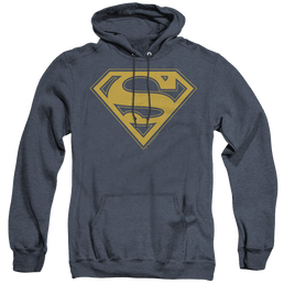 Superman Maize & Blue Shield - Heather Pullover Hoodie Heather Pullover Hoodie Superman   