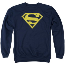 Superman Maize & Blue Shield - Men's Crewneck Sweatshirt Men's Crewneck Sweatshirt Superman   