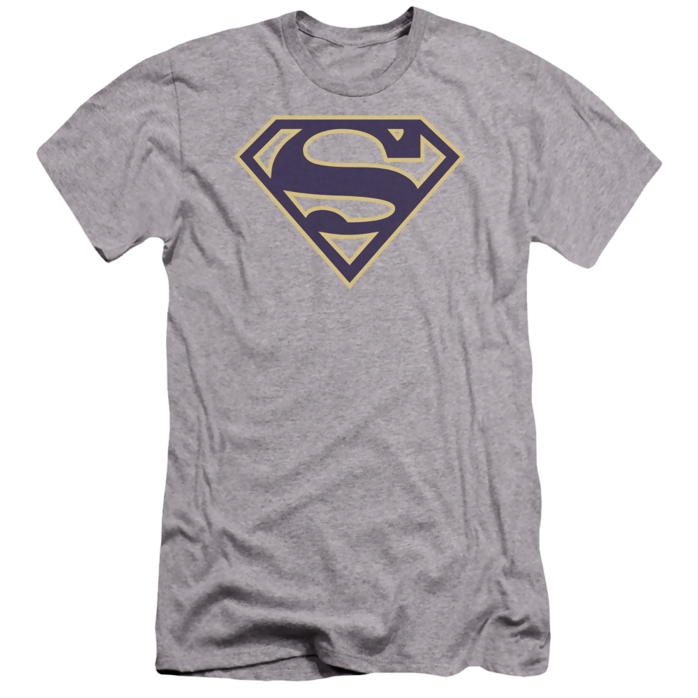 Superman Navy & Gold Shield - Men's Premium Slim Fit T-Shirt Men's Premium Slim Fit T-Shirt Superman   