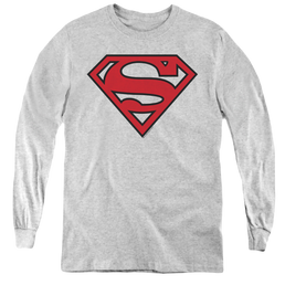 Superman Red & Black Shield - Youth Long Sleeve T-Shirt Youth Long Sleeve T-Shirt Superman   
