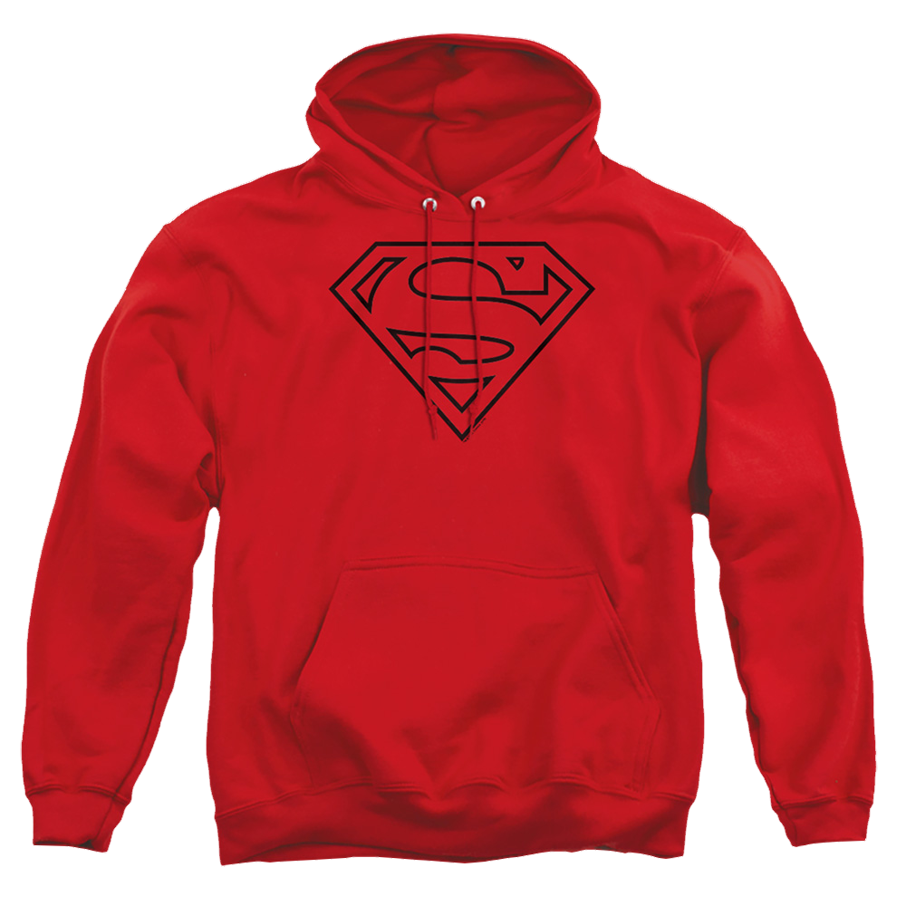 Superman Red & Black Shield - Pullover Hoodie Pullover Hoodie Superman   