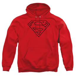 Superman Red & Black Shield - Pullover Hoodie Pullover Hoodie Superman   