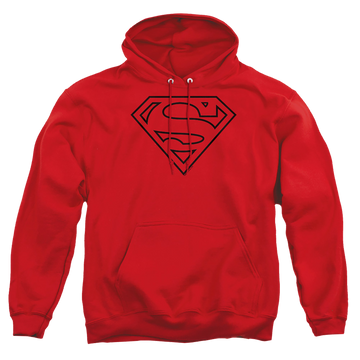 Superman Red & Black Shield - Pullover Hoodie Pullover Hoodie Superman   