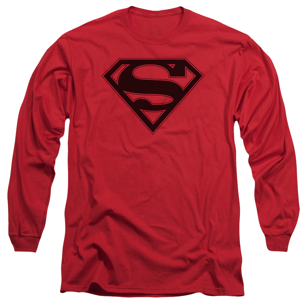 Superman Red & Black Shield - Men's Long Sleeve T-Shirt Men's Long Sleeve T-Shirt Superman   