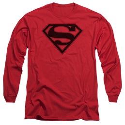 Superman Red & Black Shield - Men's Long Sleeve T-Shirt Men's Long Sleeve T-Shirt Superman   