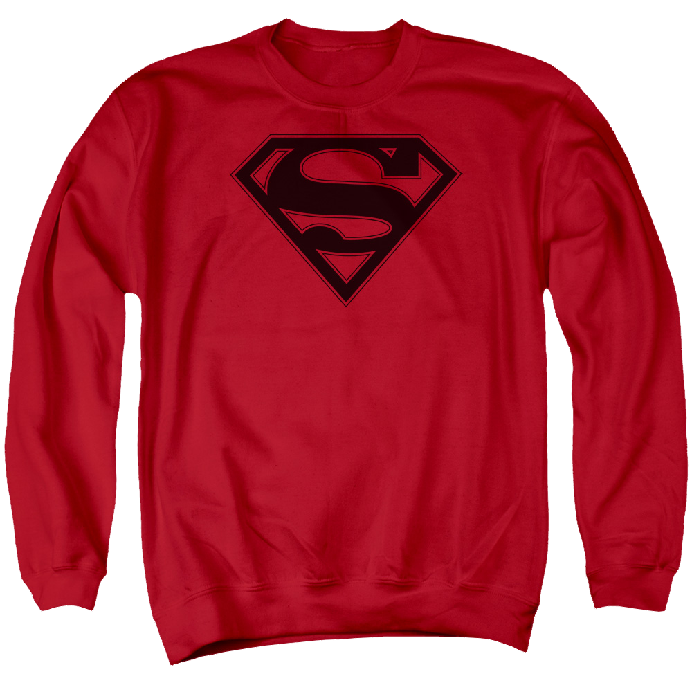 Superman Red & Black Shield - Men's Crewneck Sweatshirt Men's Crewneck Sweatshirt Superman   
