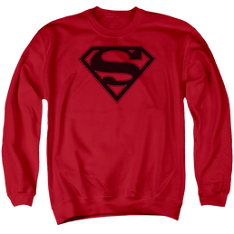 Superman Red & Black Shield - Men's Crewneck Sweatshirt Men's Crewneck Sweatshirt Superman   