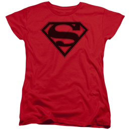 Superman Red & Black Shield - Women's T-Shirt Women's T-Shirt Superman   