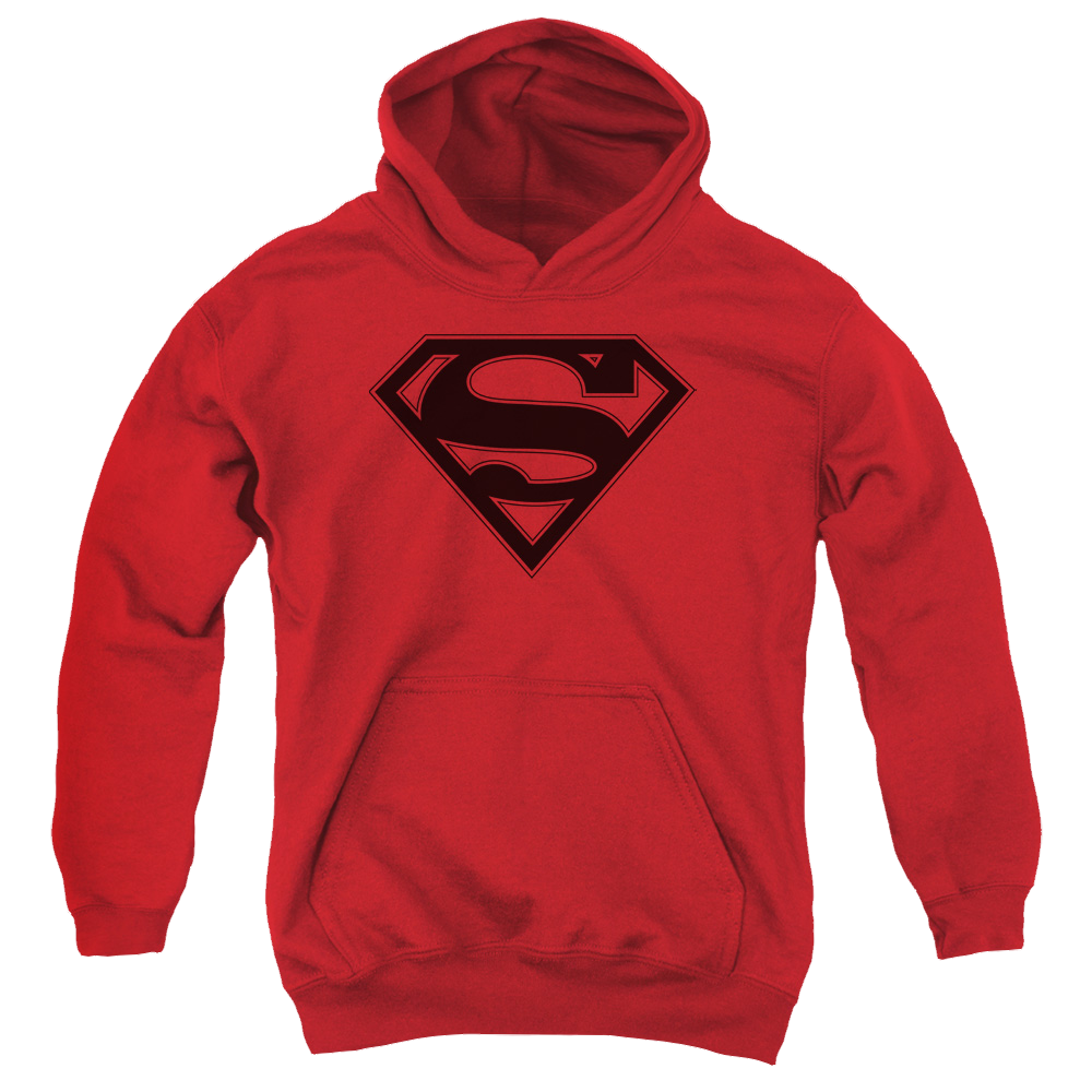 Superman Red & Black Shield - Youth Hoodie Youth Hoodie (Ages 8-12) Superman   