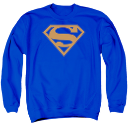 Superman Blue & Orange Shield - Men's Crewneck Sweatshirt Men's Crewneck Sweatshirt Superman   