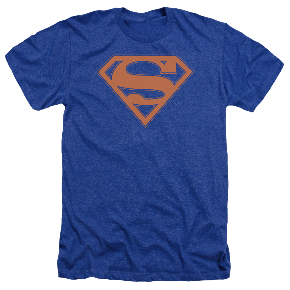 Superman Blue & Orange Shield - Men's Heather T-Shirt Men's Heather T-Shirt Superman   