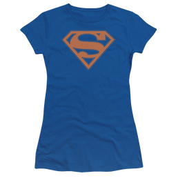 Superman Blue & Orange Shield - Juniors T-Shirt Juniors T-Shirt Superman   