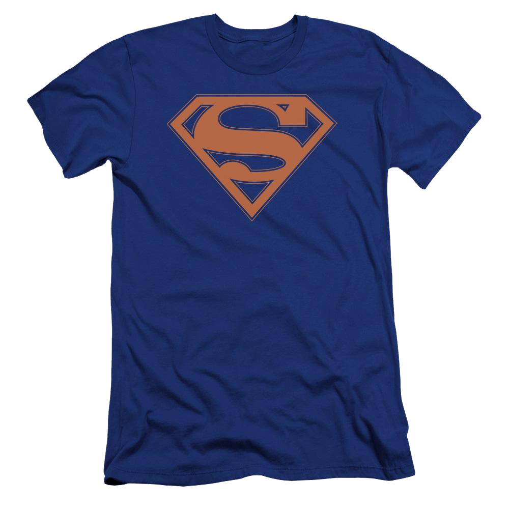 Superman Blue & Orange Shield - Men's Premium Slim Fit T-Shirt Men's Premium Slim Fit T-Shirt Superman   