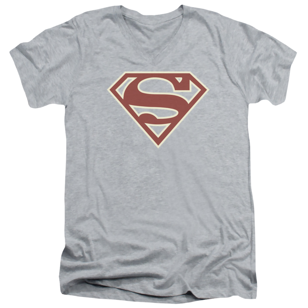 Superman Crimson & Cream Shield - Men's V-Neck T-Shirt Men's V-Neck T-Shirt Superman   