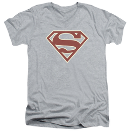 Superman Crimson & Cream Shield - Men's V-Neck T-Shirt Men's V-Neck T-Shirt Superman   