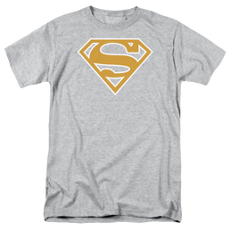 Superman Lt Orange & White Shield - Men's Regular Fit T-Shirt Men's Regular Fit T-Shirt Superman   