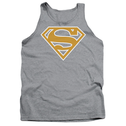 Superman Lt Orange & White Shield - Men's Tank Top Men's Tank Superman   