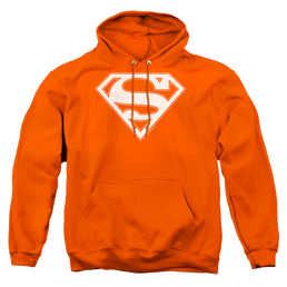 Superman Orange & White Shield - Pullover Hoodie Pullover Hoodie Superman   