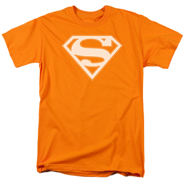 Orange men's regular fit t-shirt with Superman Orange & White Shield graphic
