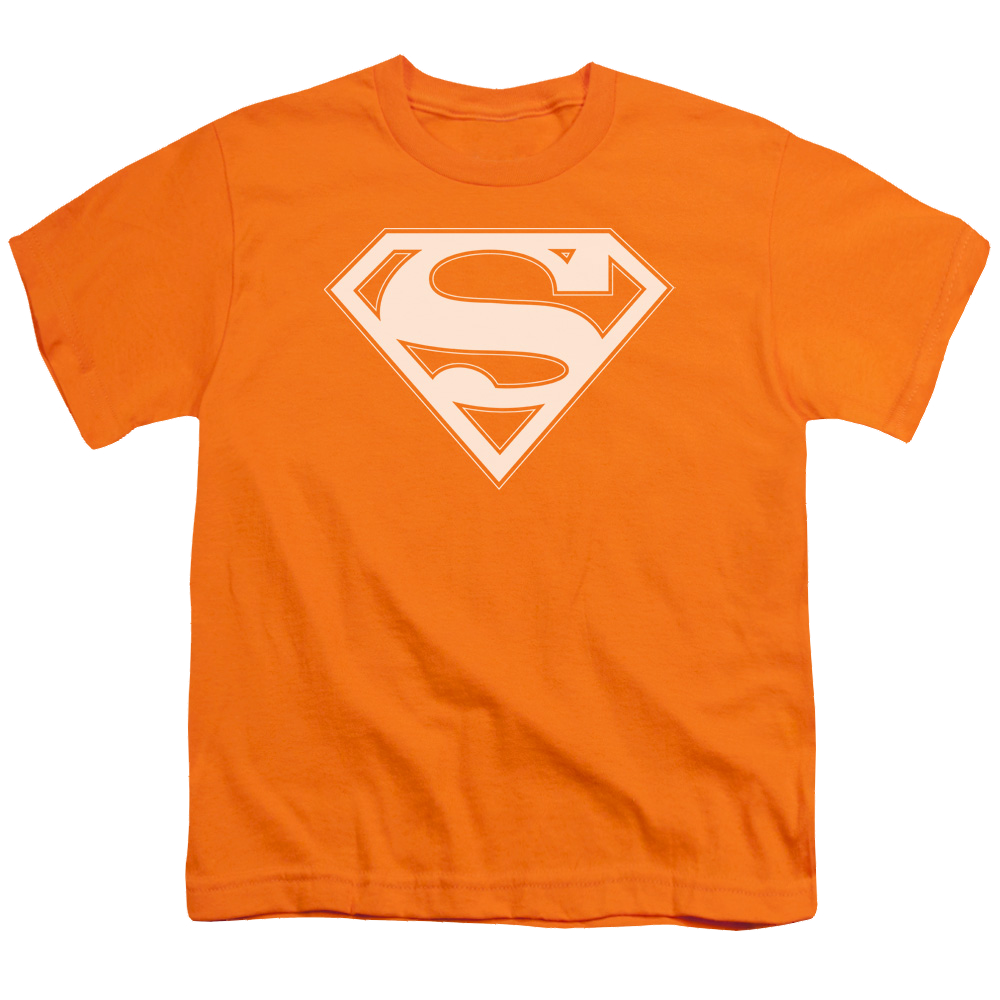 Superman Orange & White Shield - Youth T-Shirt Youth T-Shirt (Ages 8-12) Superman   