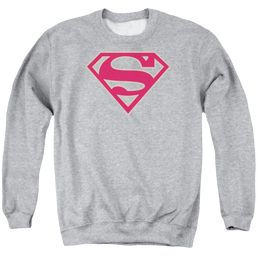 Superman Crimson & Gray Shield - Men's Crewneck Sweatshirt Men's Crewneck Sweatshirt Superman   