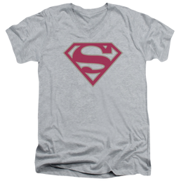 Superman Crimson & Gray Shield - Men's V-Neck T-Shirt Men's V-Neck T-Shirt Superman   