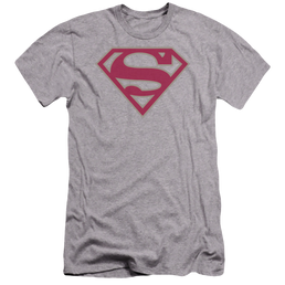 Superman Crimson & Gray Shield - Men's Premium Slim Fit T-Shirt Men's Premium Slim Fit T-Shirt Superman   