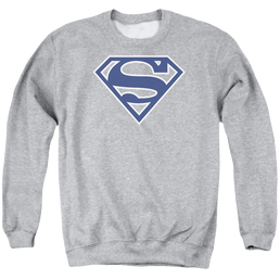Superman Navy & White Shield - Men's Crewneck Sweatshirt Men's Crewneck Sweatshirt Superman   