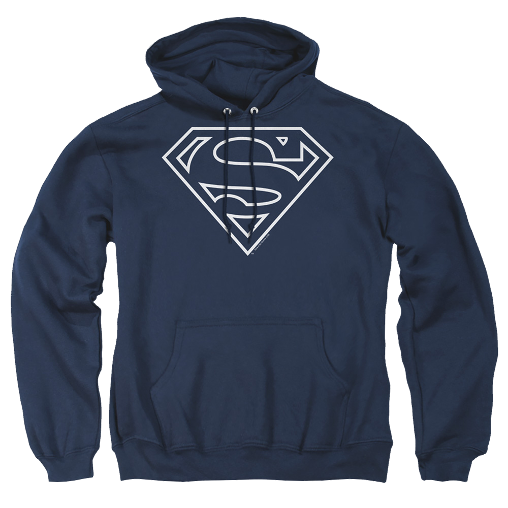 Superman Navy & White Shield - Pullover Hoodie Pullover Hoodie Superman   