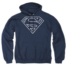 Superman Navy & White Shield - Pullover Hoodie Pullover Hoodie Superman   