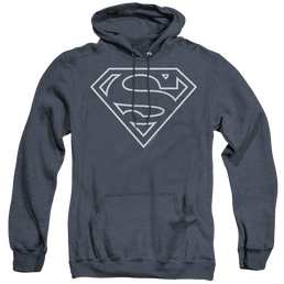 Superman Navy & White Shield - Heather Pullover Hoodie Heather Pullover Hoodie Superman   