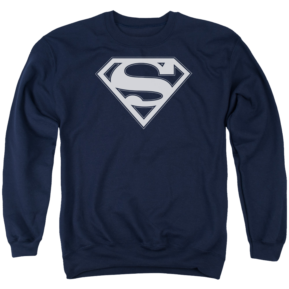 Superman Navy & White Shield - Men's Crewneck Sweatshirt Men's Crewneck Sweatshirt Superman   