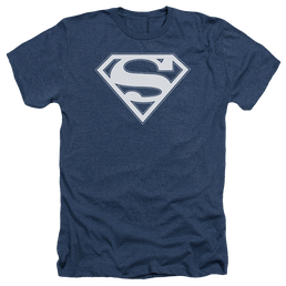 Superman Navy & White Shield - Men's Heather T-Shirt Men's Heather T-Shirt Superman   