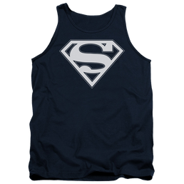 Superman Navy & White Shield - Men's Tank Top Men's Tank Superman   