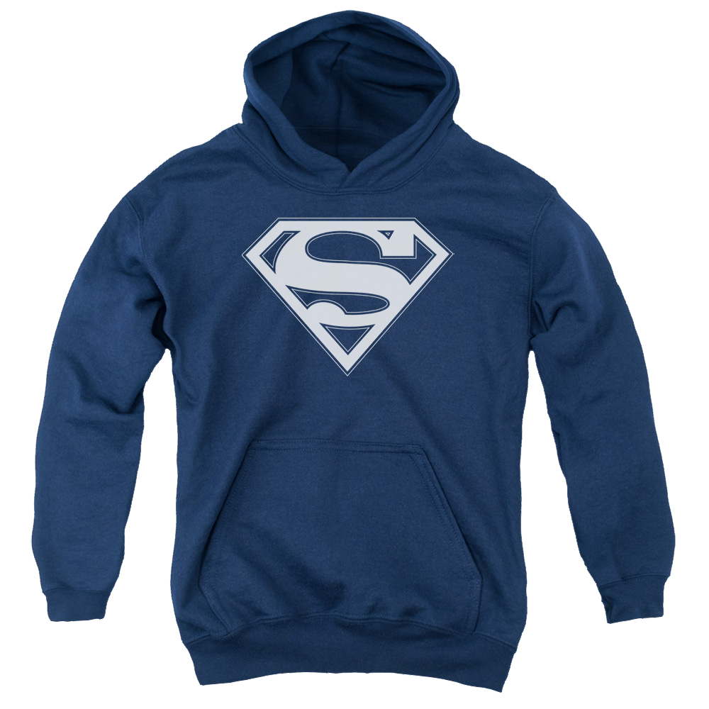 Superman Navy & White Shield - Youth Hoodie Youth Hoodie (Ages 8-12) Superman   