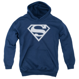 Superman Navy & White Shield - Youth Hoodie Youth Hoodie (Ages 8-12) Superman   