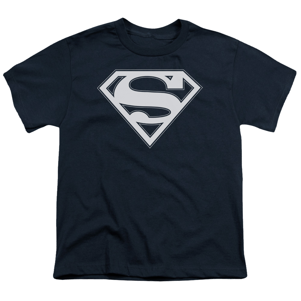 Superman Navy & White Shield - Youth T-Shirt Youth T-Shirt (Ages 8-12) Superman   