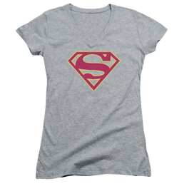 Superman Red & Gold Shield - Juniors V-Neck T-Shirt Juniors V-Neck T-Shirt Superman   