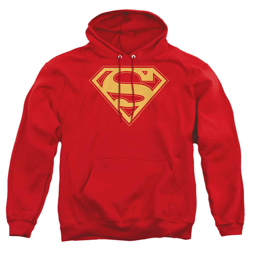 Superman Red & Gold Shield - Pullover Hoodie Pullover Hoodie Superman   