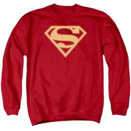 Superman Red & Gold Shield - Men's Crewneck Sweatshirt Men's Crewneck Sweatshirt Superman   