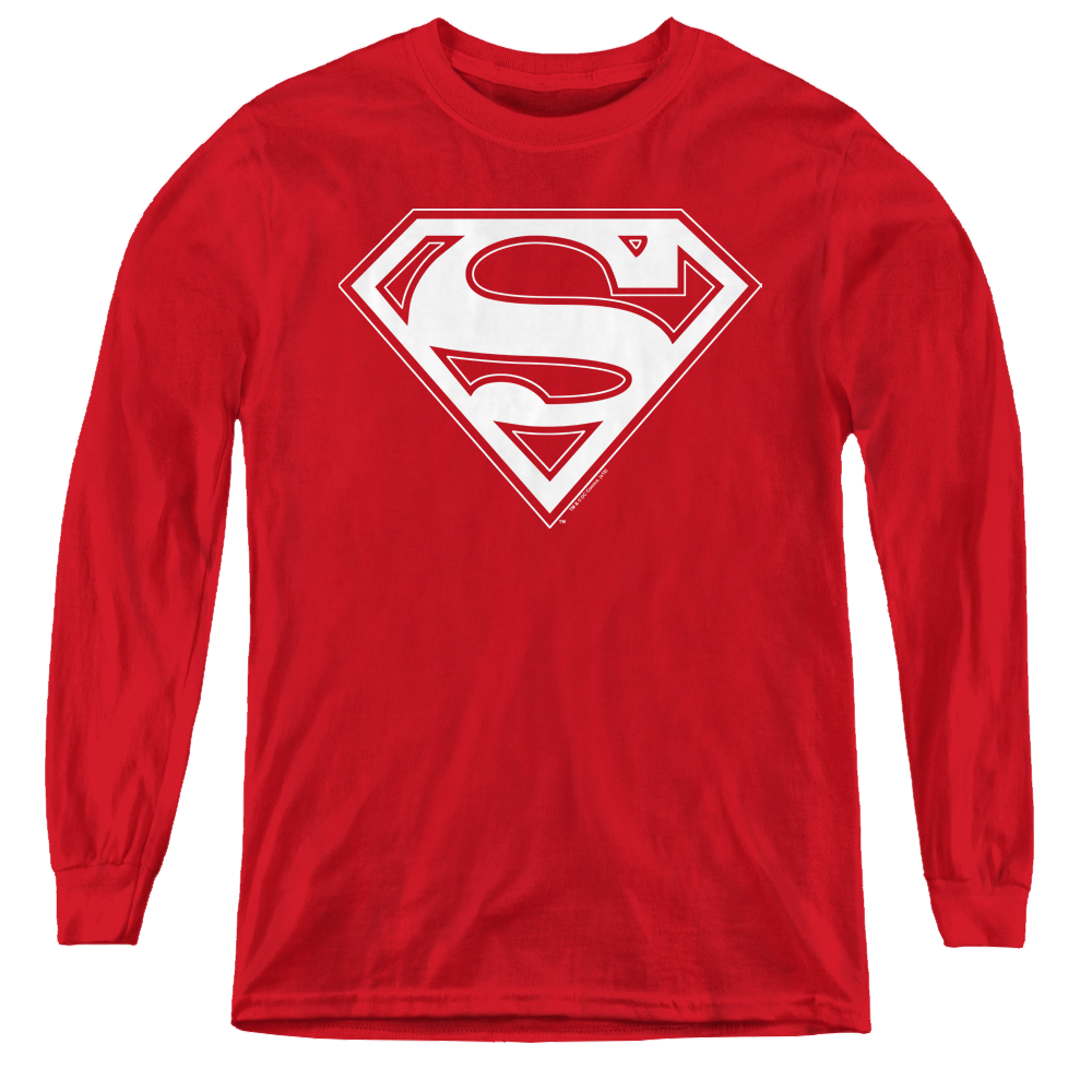 Superman Red & Gold Shield - Youth Long Sleeve T-Shirt Youth Long Sleeve T-Shirt Superman   