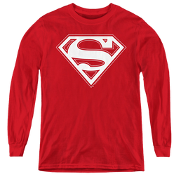 Superman Red & Gold Shield - Youth Long Sleeve T-Shirt Youth Long Sleeve T-Shirt Superman   